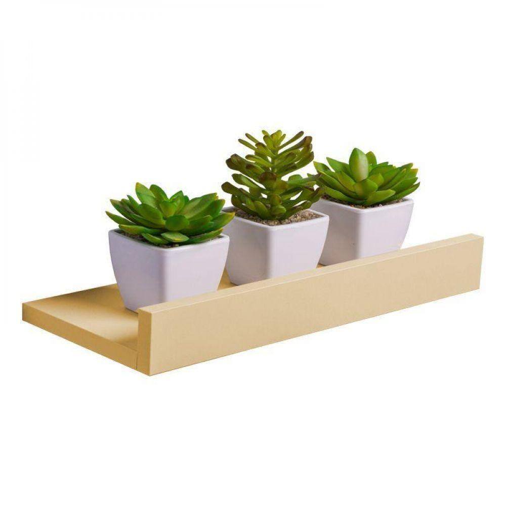 Prateleira Porta Quadros 40 X 15cm Bege Claro