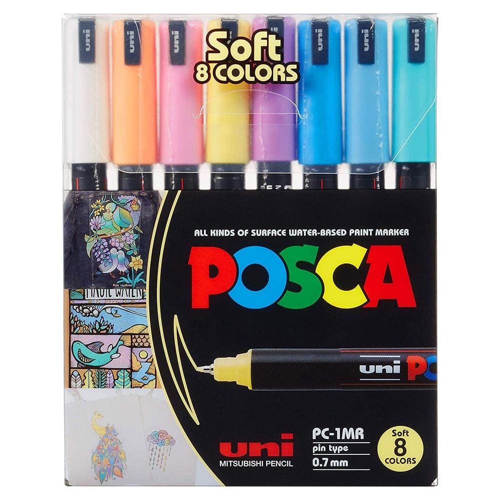 Estojo Caneta Posca Pc-1mr 8 Soft Cores Tom Pastel Uni-ball