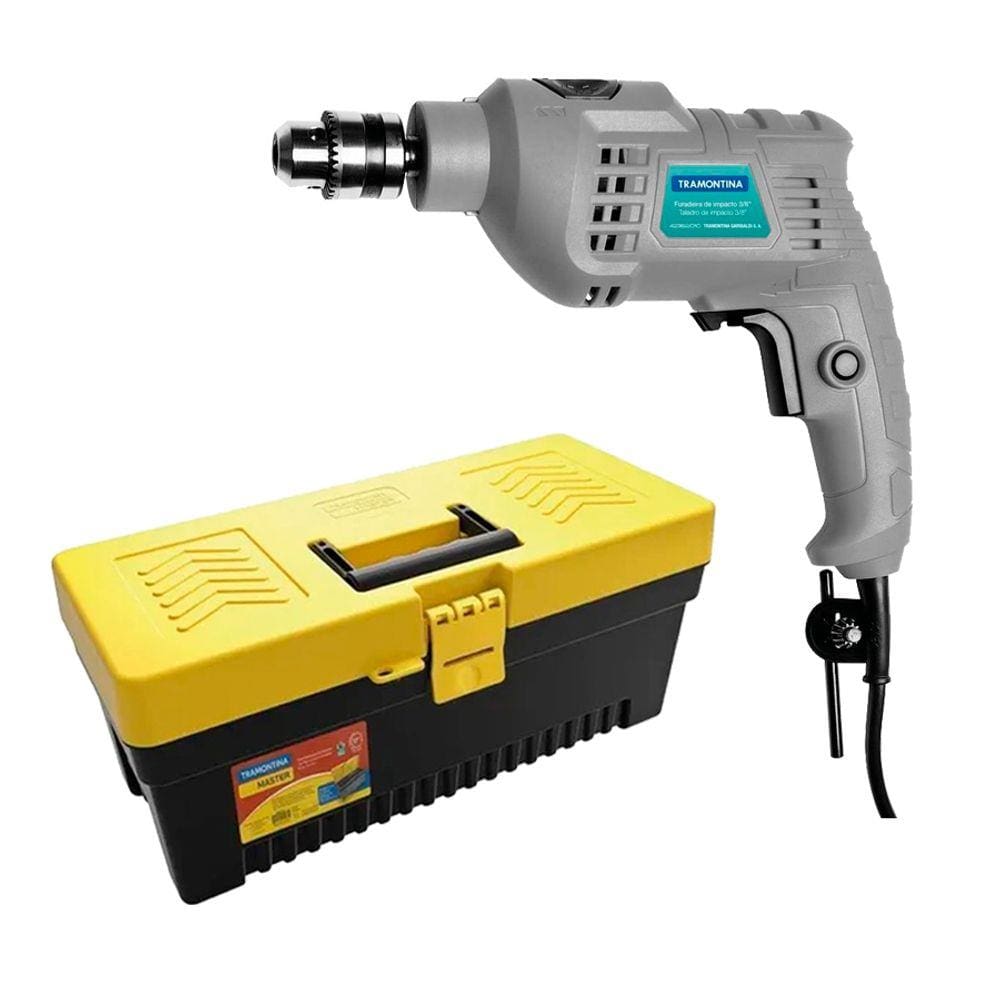 Kit Especial Pais Furadeira Impacto 127V + Caixa Tramontina