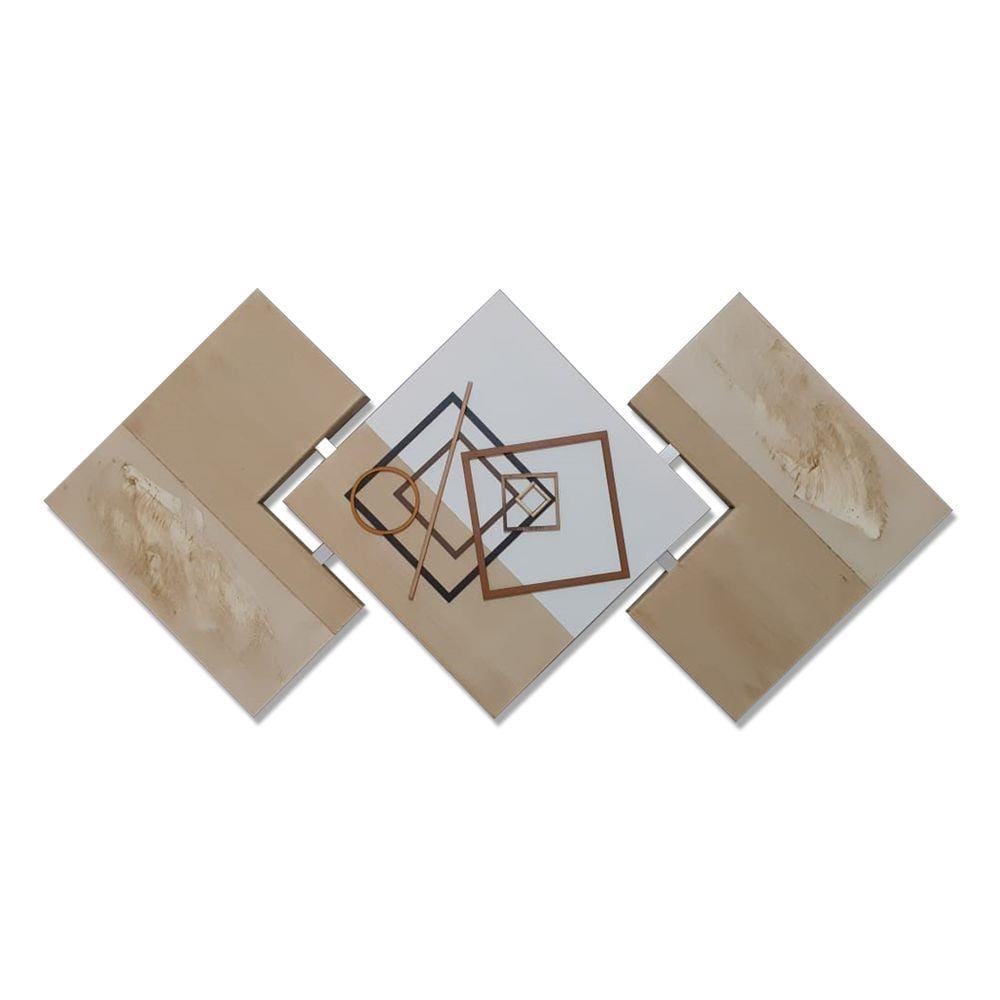Quadros Decorativo Sala Abstrato Bege Moderno Grande 60x120