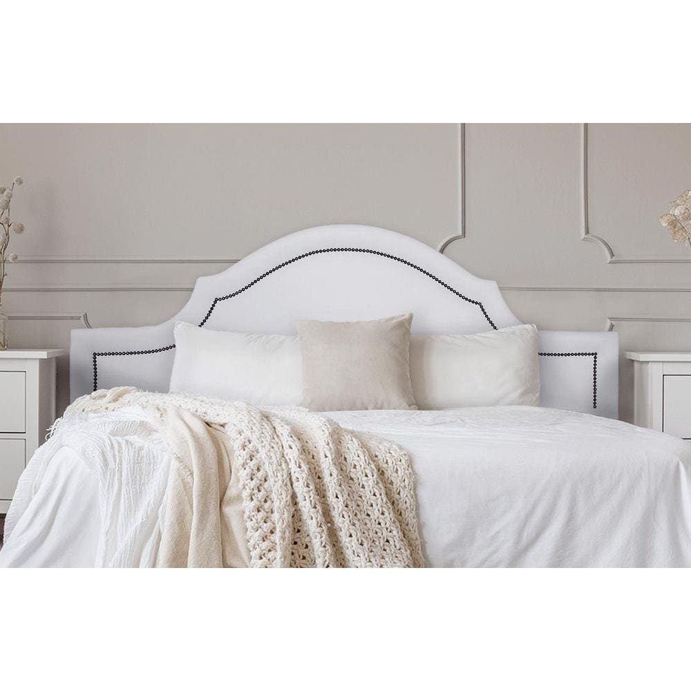 Cabeceira Casal Provençal 140x60cm Courino Branco - T. Fumê
