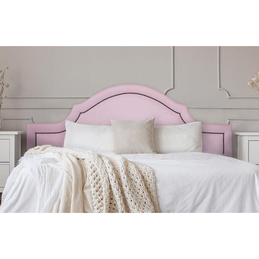 Cabeceira Casal Provençal 140x60cm Courino Rosa - T. Fumê
