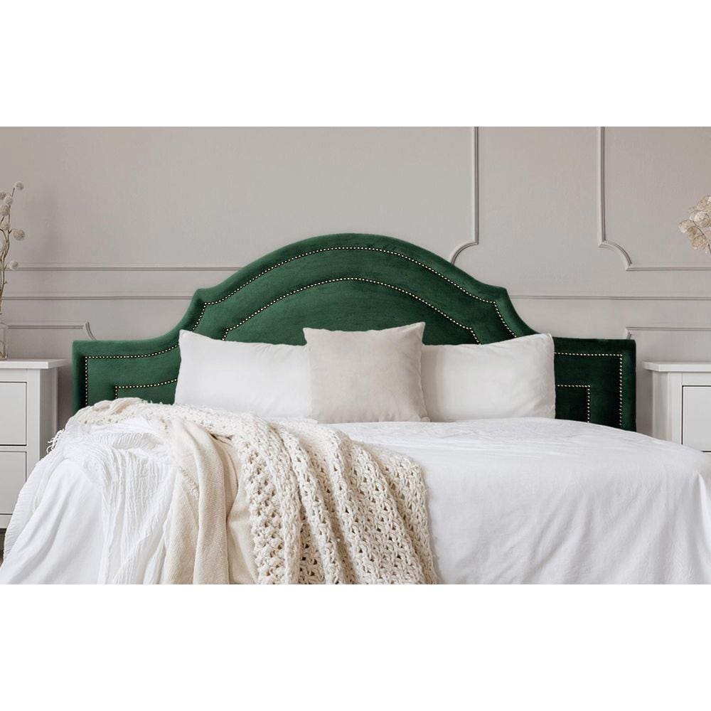 Cabeceira Casal Provençal Dupla 140x60 Veludo Verde - Fumê