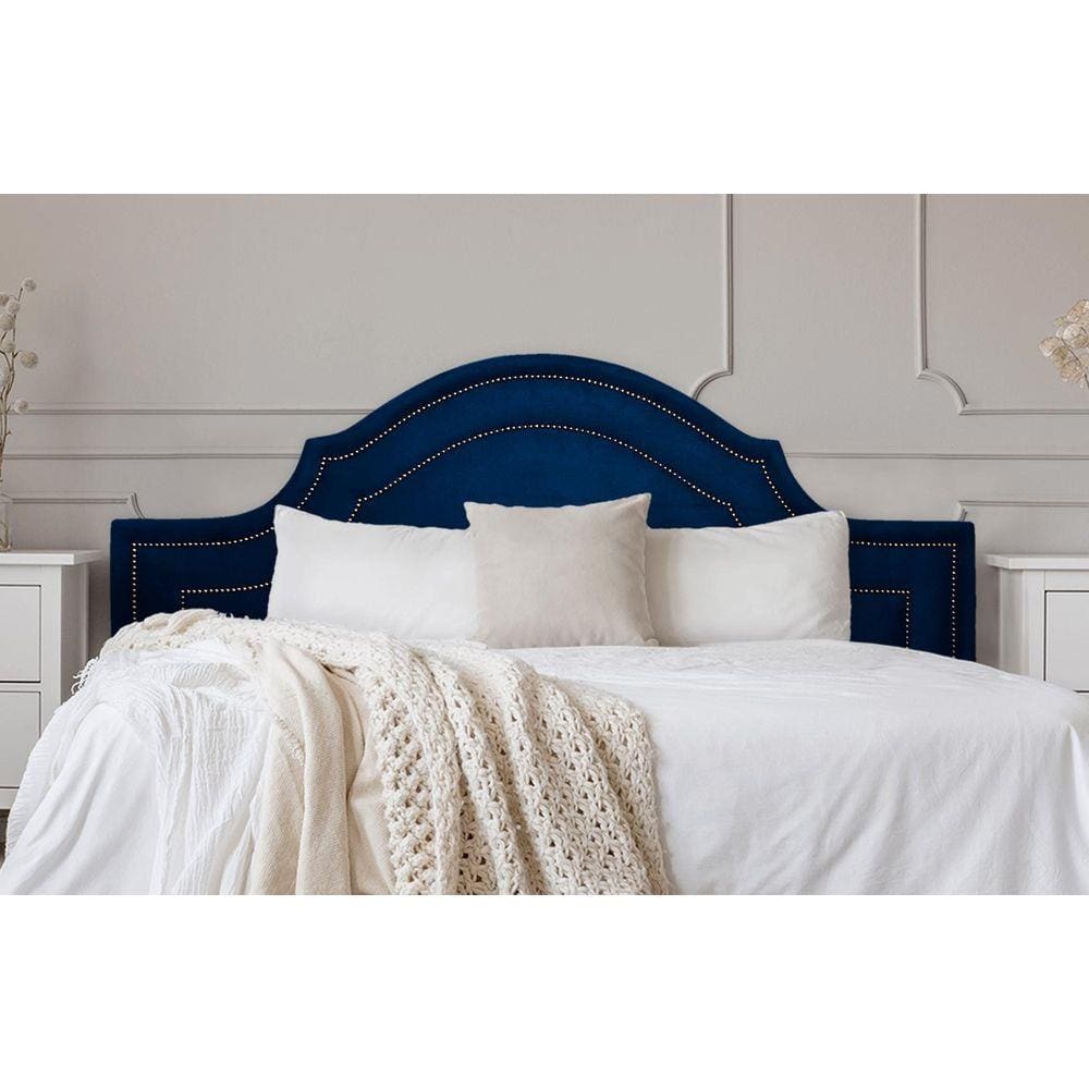 Cabeceira King Provençal Dupla 193x60 Suede Azul - T. Fumê