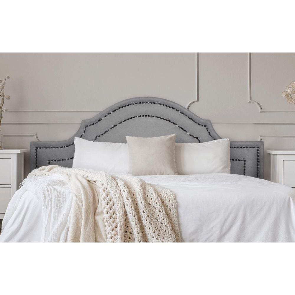 Cabeceira Queen Provençal Dupla 160x60 Suede Cinza - T. Fumê