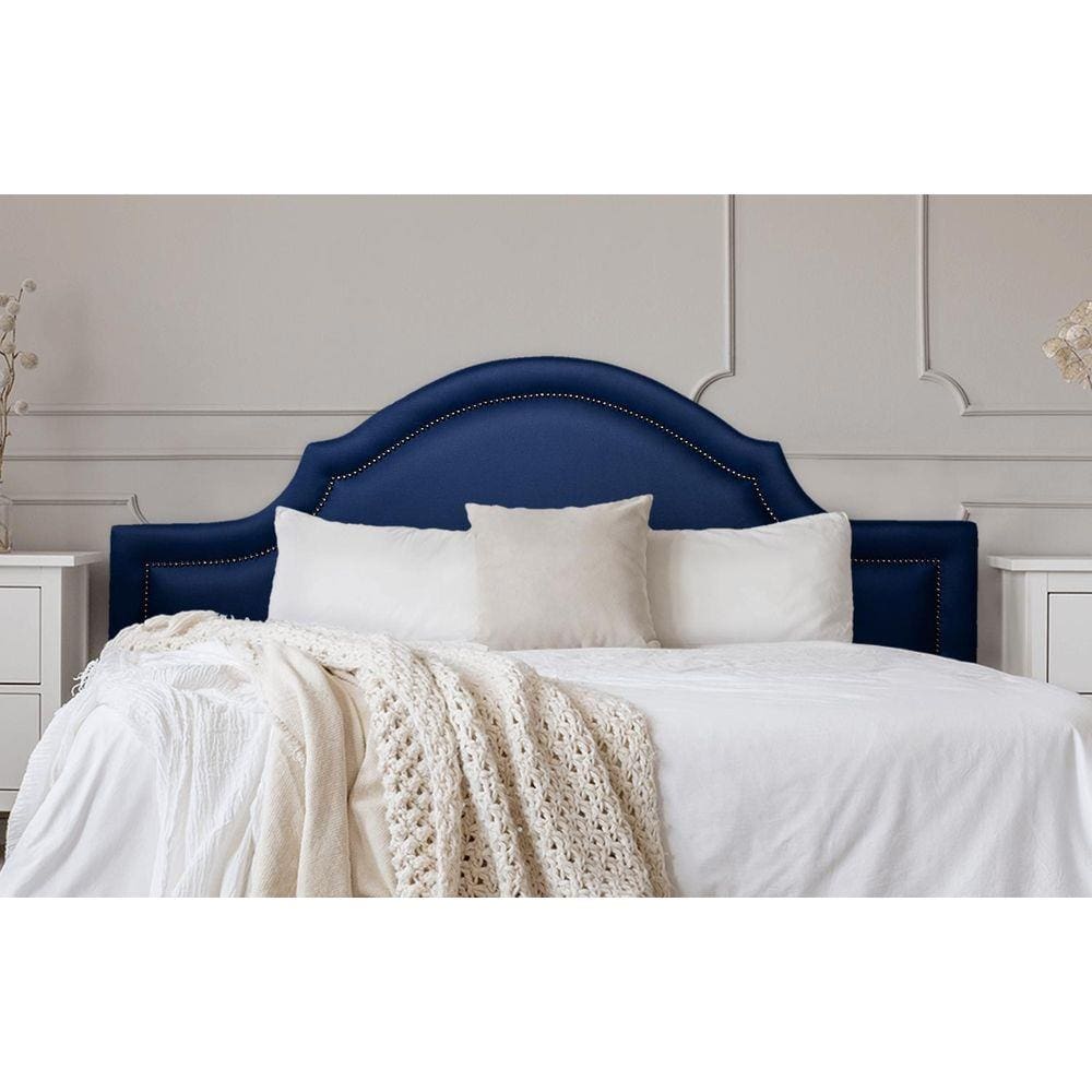 Cabeceira Queen Provençal 160x60cm Courino Azul - T. Fumê