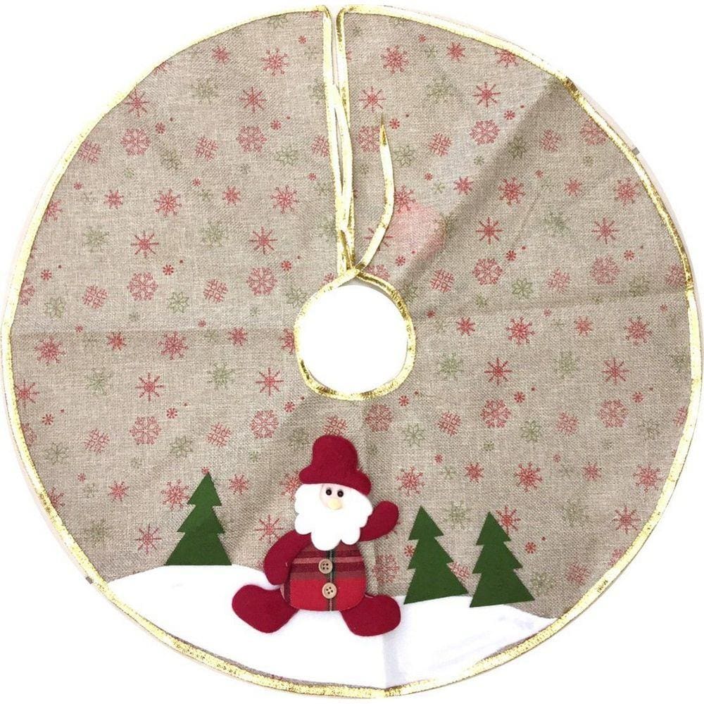 Saia para Árvore de Natal Decorada Rústica Papai Noel 60cm - Master Christmas