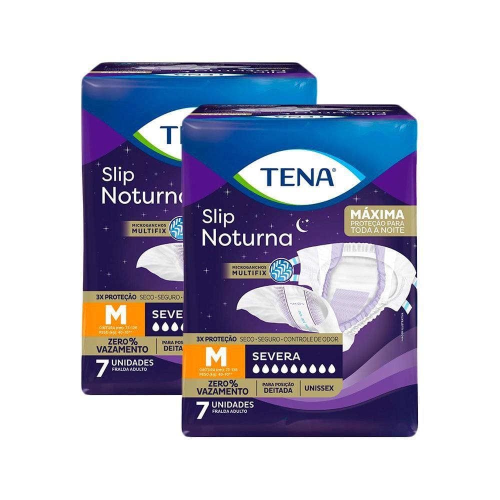 Kit 2 Fraldas Geriátricas Tena Noturna M 14 unidades