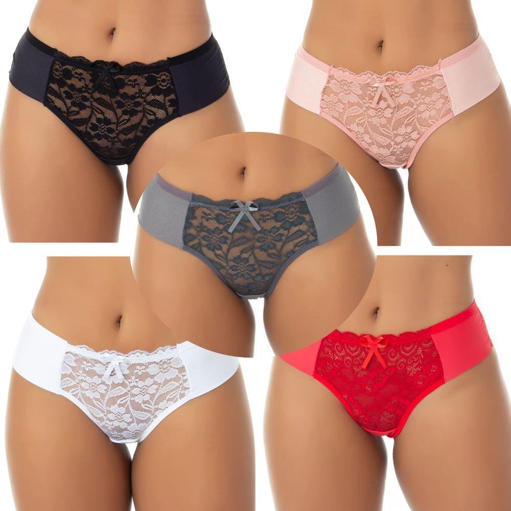 Kit com 5 Calcinhas Transparentes Renda Sex | 1661