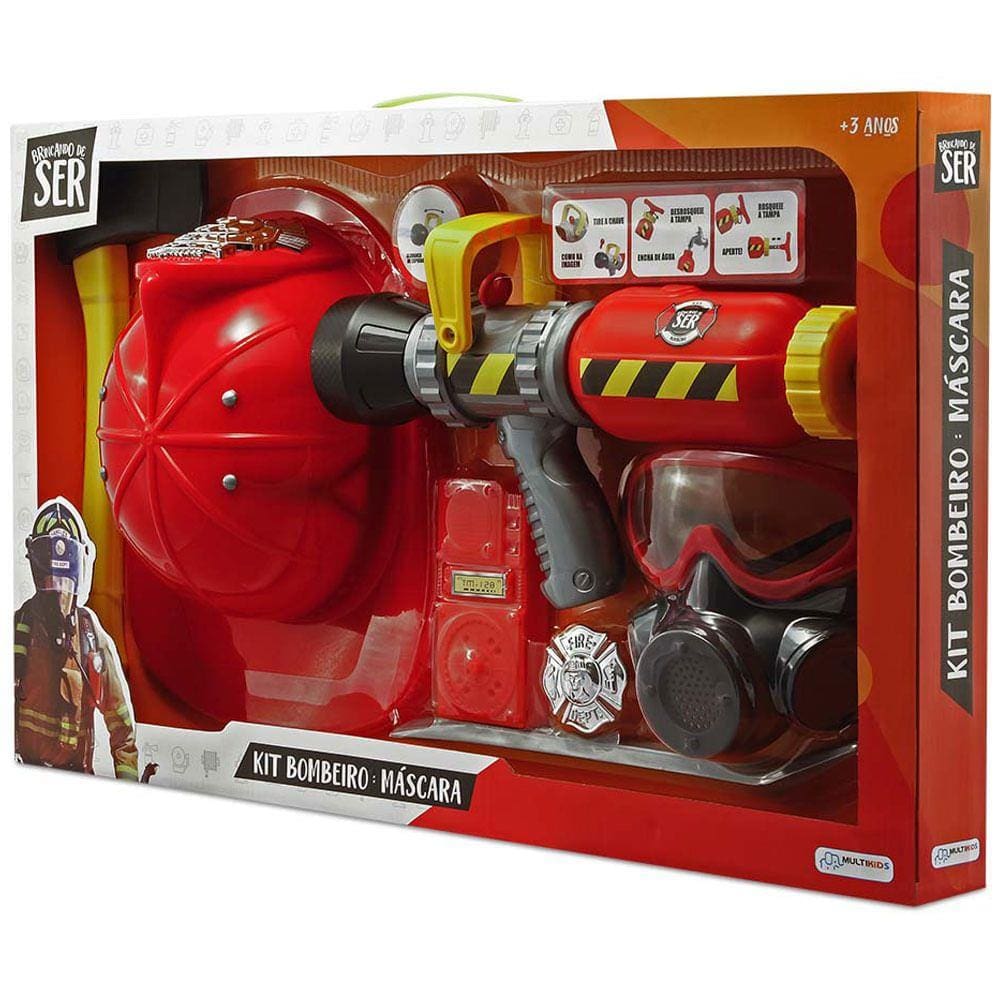 Brincando de Ser Kit Bombeiro Com Mascara MULTILASER
