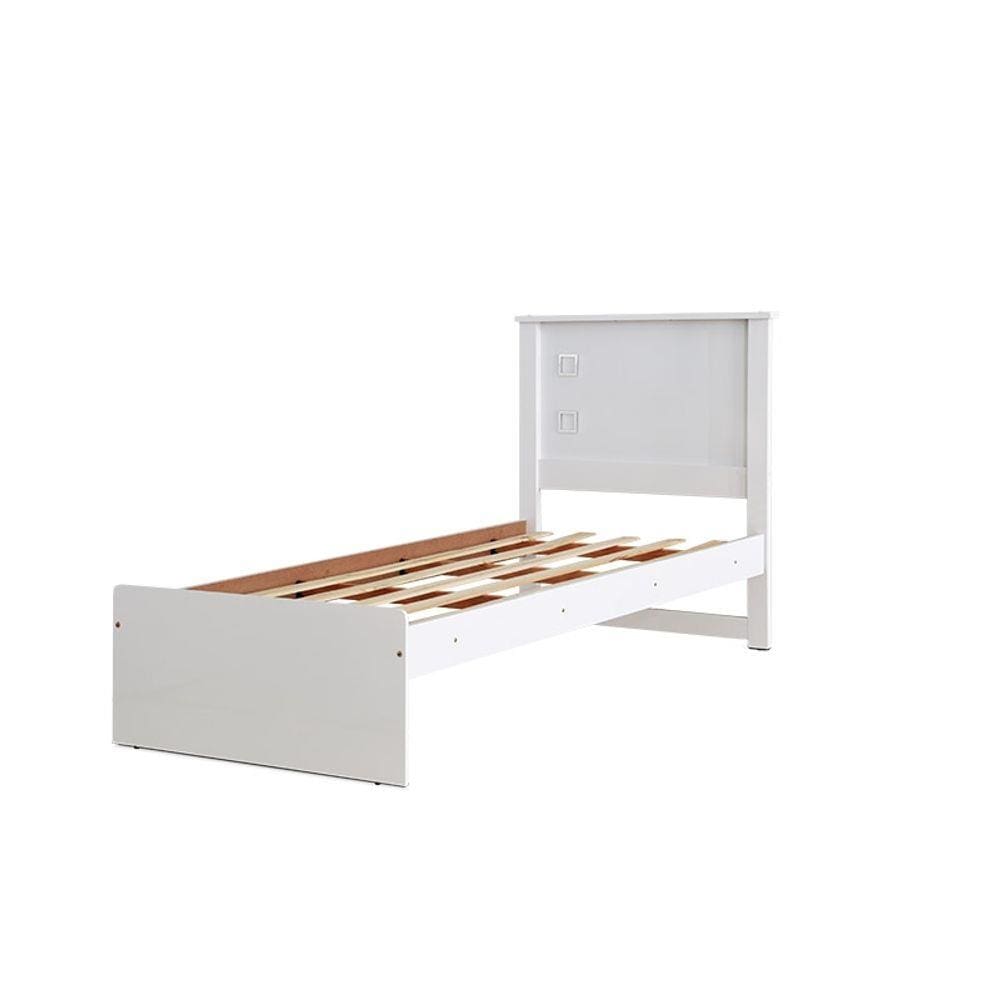 Cama Solteiro Barcelona Branco e Preto - Tebarrot