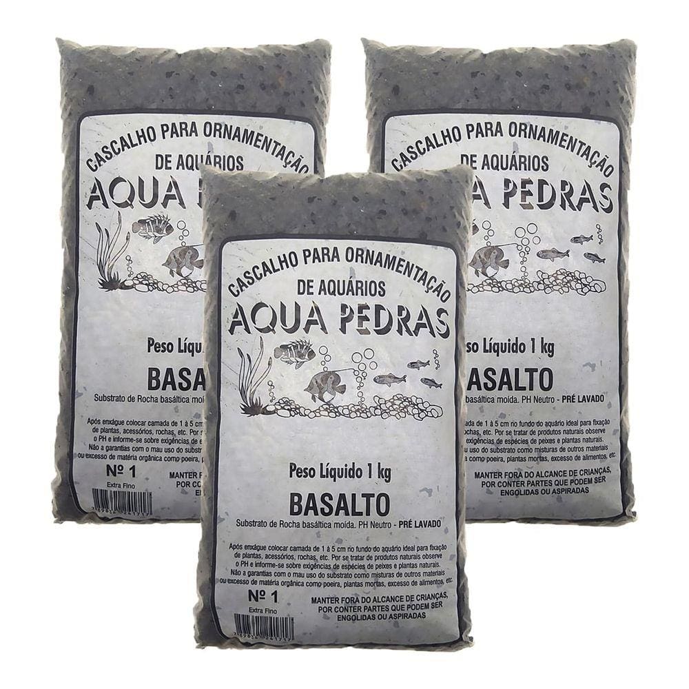 Substrato Basalto p/ Aquários e Jardins Decoração N°1 -3kg
