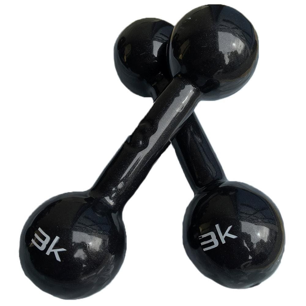 Par de Halter Bola Cotonete Ahead Sports Preto 3KG