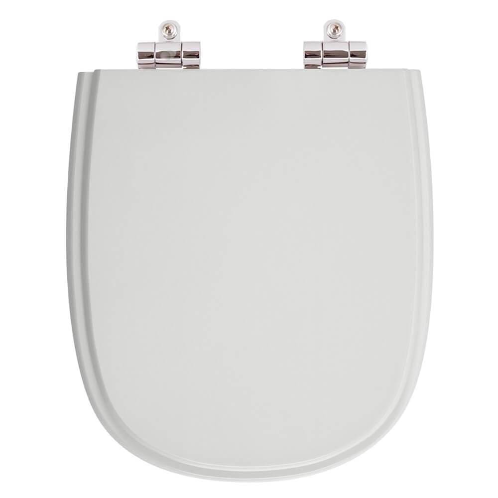 Assento Sanitário Poliéster Fechamento Lento Cinza Claro