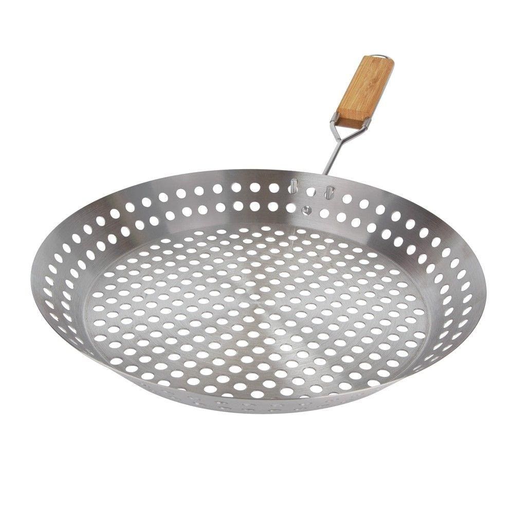 Frigideira Aço Inox Para Grelhar Churrasco 30cm 2 Em 1 Mor