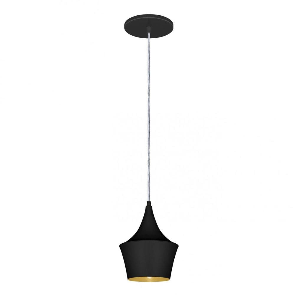 Pendente Macedônia Conti Iluminação Preto Micro e Dourado