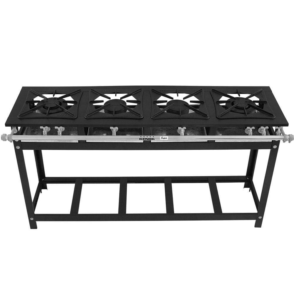 Fogão 4 Bocas Kenok Industrial Baixa Pressão Preto - Fbsu4b-138
