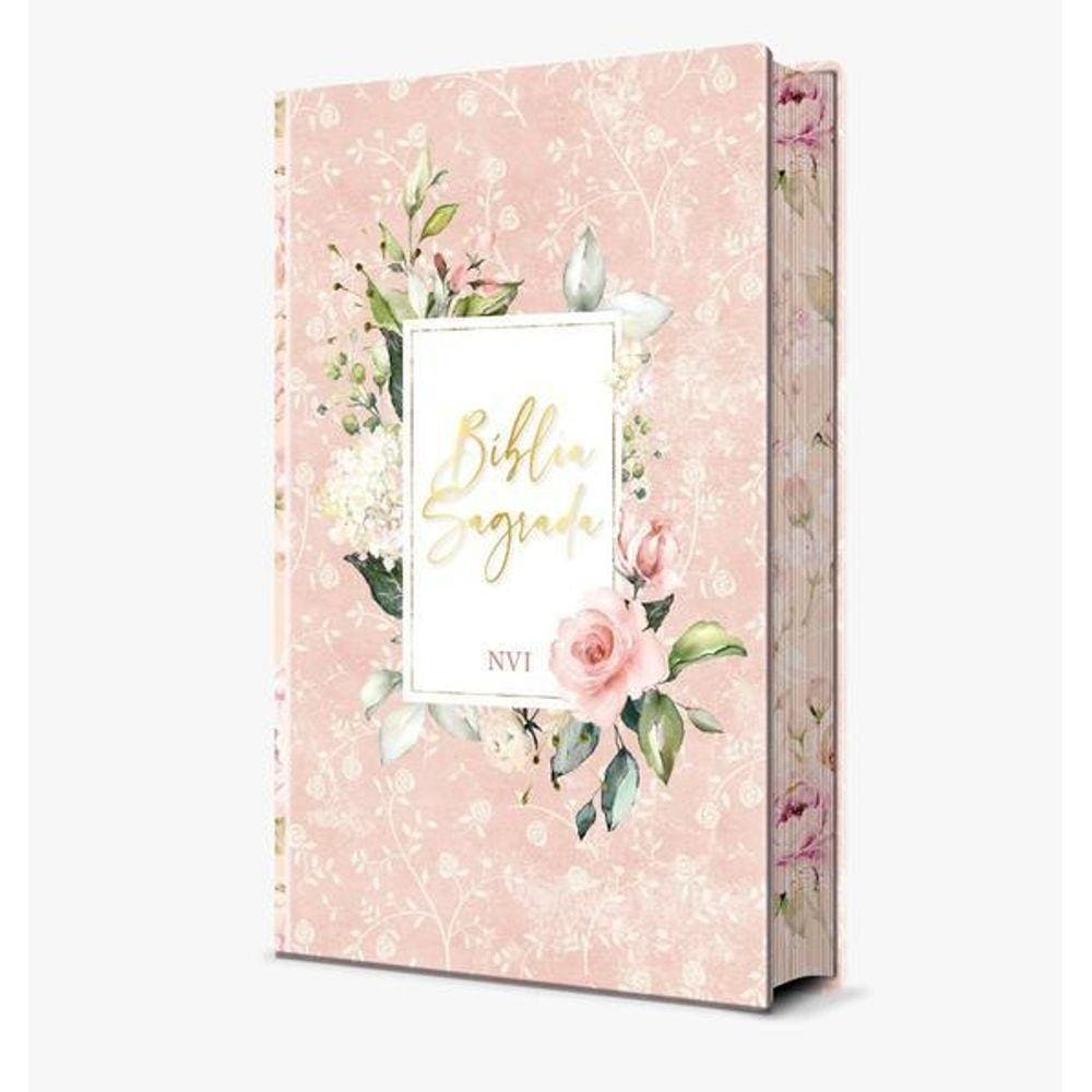 Bíblia Sagrada Flores Rosa - Nvi