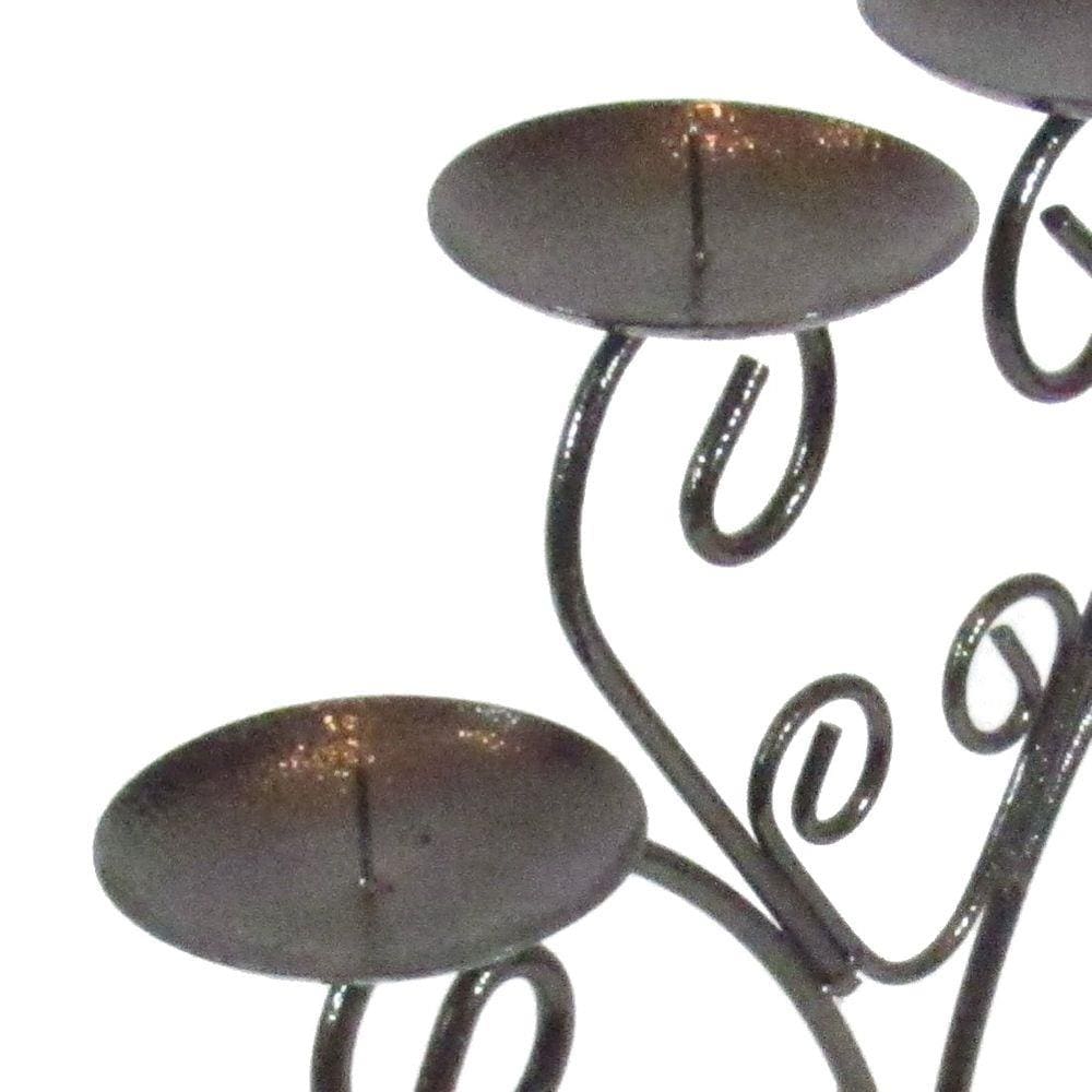 Centro Mesa 4 Velas marfim Decoração Candelabro Castiçal