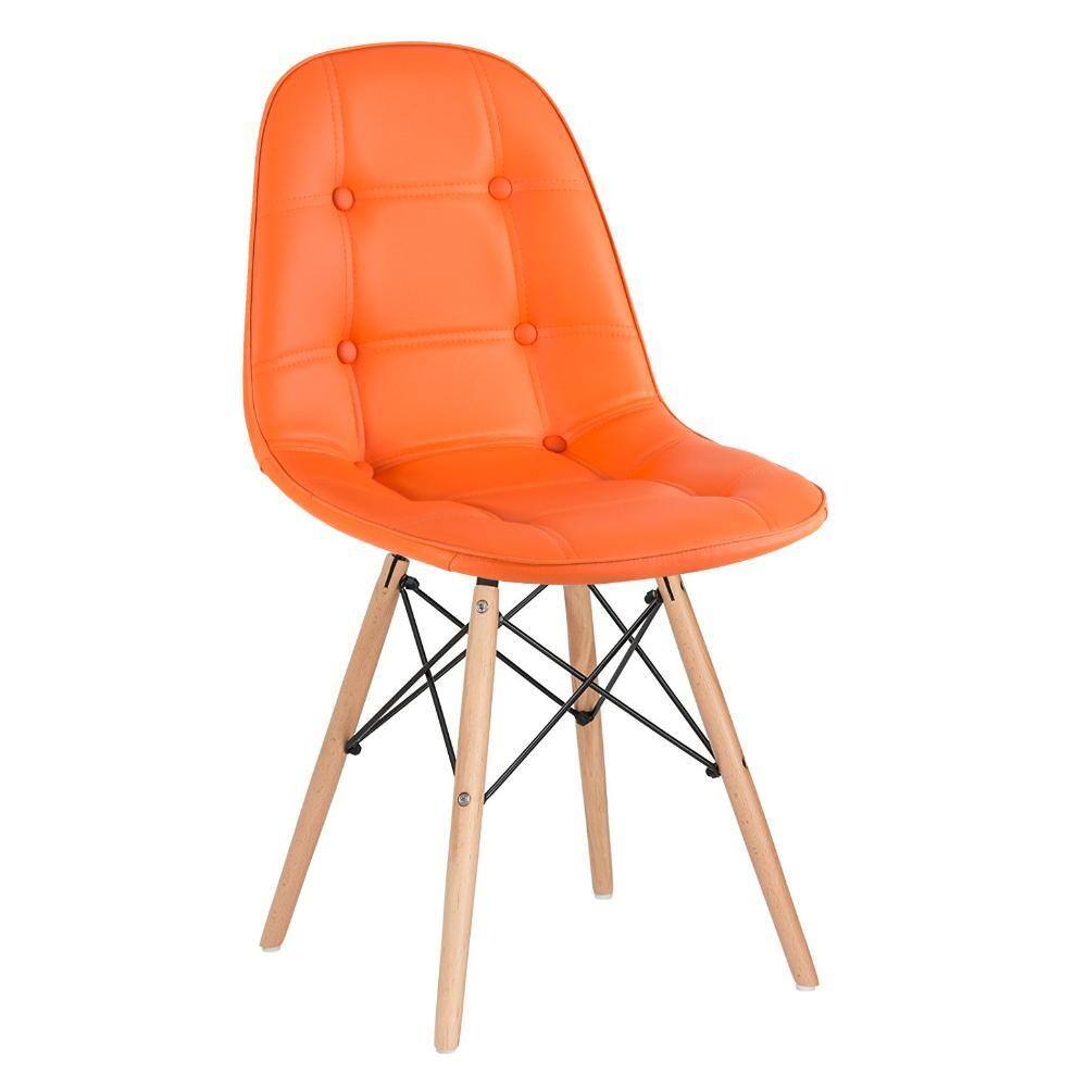 KIT - 16 x cadeiras estofadas Eames Eiffel Botonê - Base de madeira clara