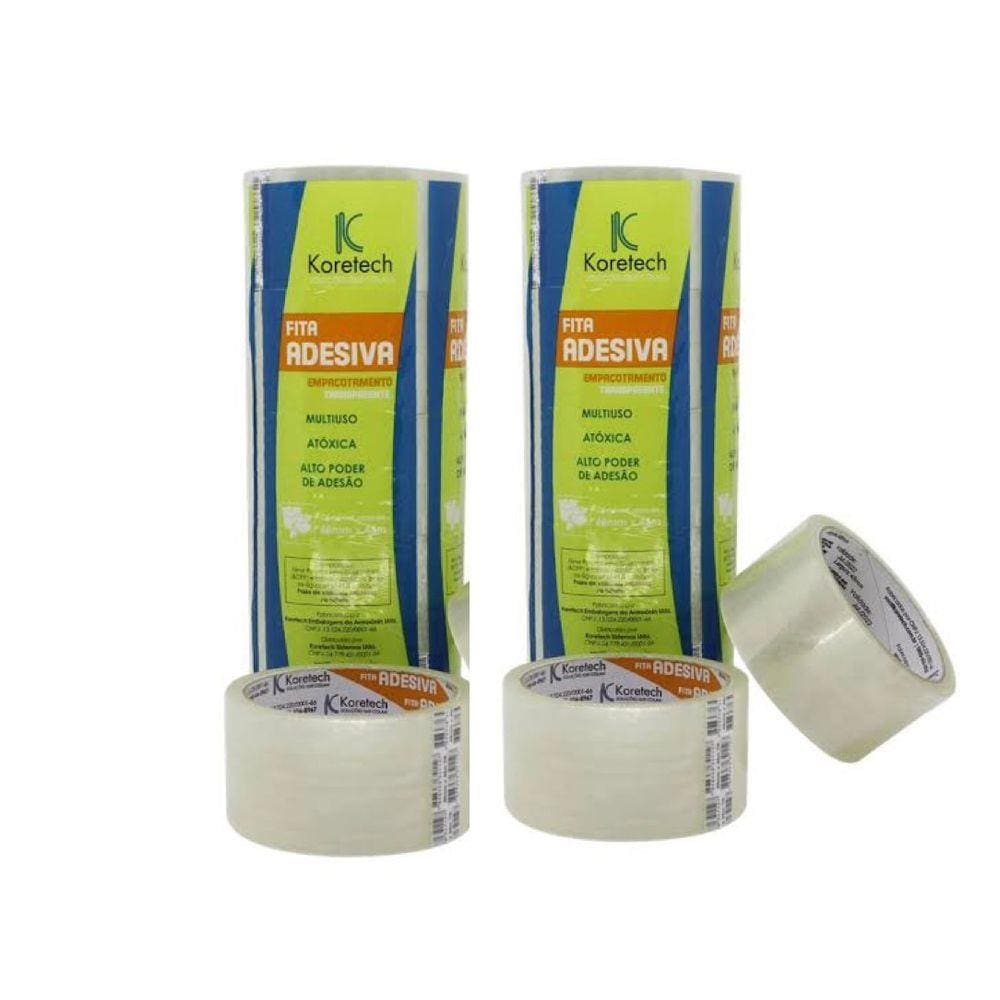 Fita Adesiva Transparente-Kit c/10un de 45mm X 40mts cada - Koretech