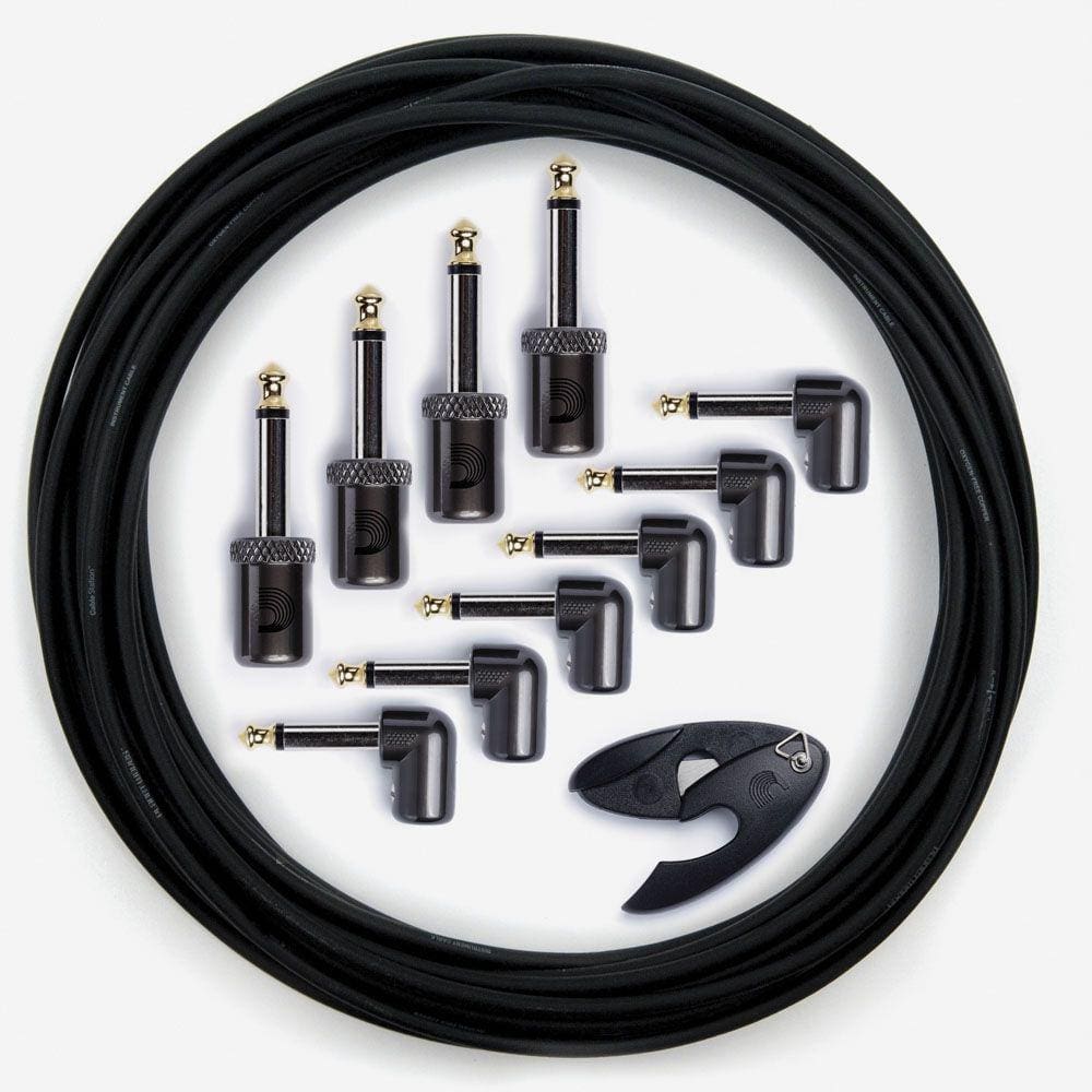 Kit De Cabos Para Instrumentos DIY Series Com Mini Cortador 10 Plugs/Fio 15.24m D`Addario PW-GPKIT-50