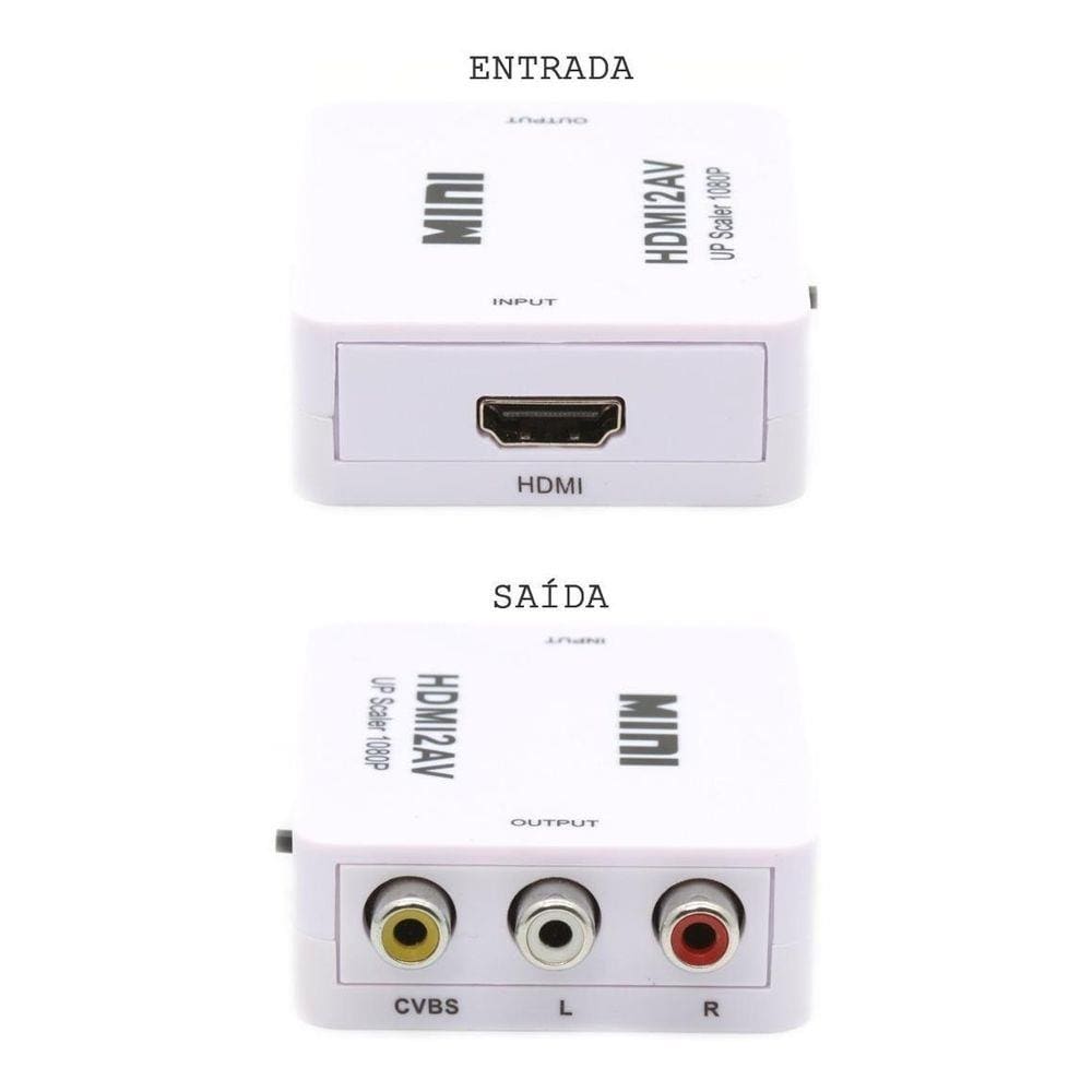 Mini Conversor Hdmi Para Rca Av Hd 1080P Imagem E Video