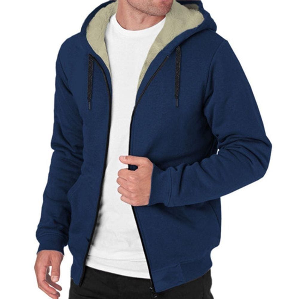 mens fully lined sherpa moletom com capuz