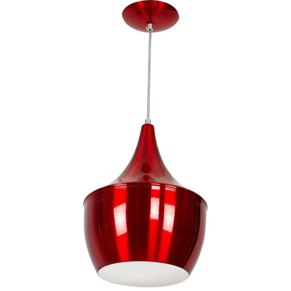 Luminária Pendente Gourmet Balão 32X25cm Cereja Metalico