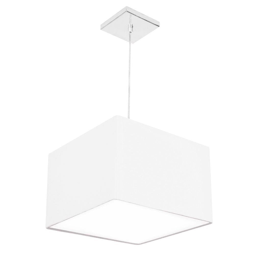 Lustre Cupula Pendente Dome Quadrado 30x20cm Branco