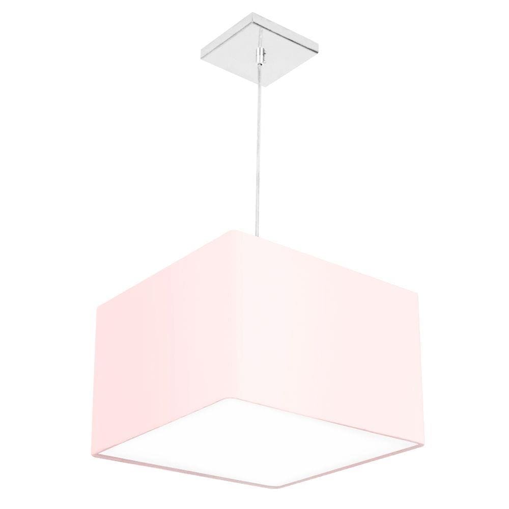 Lustre Cupula Pendente Dome Quadrado 30x20cm Rose