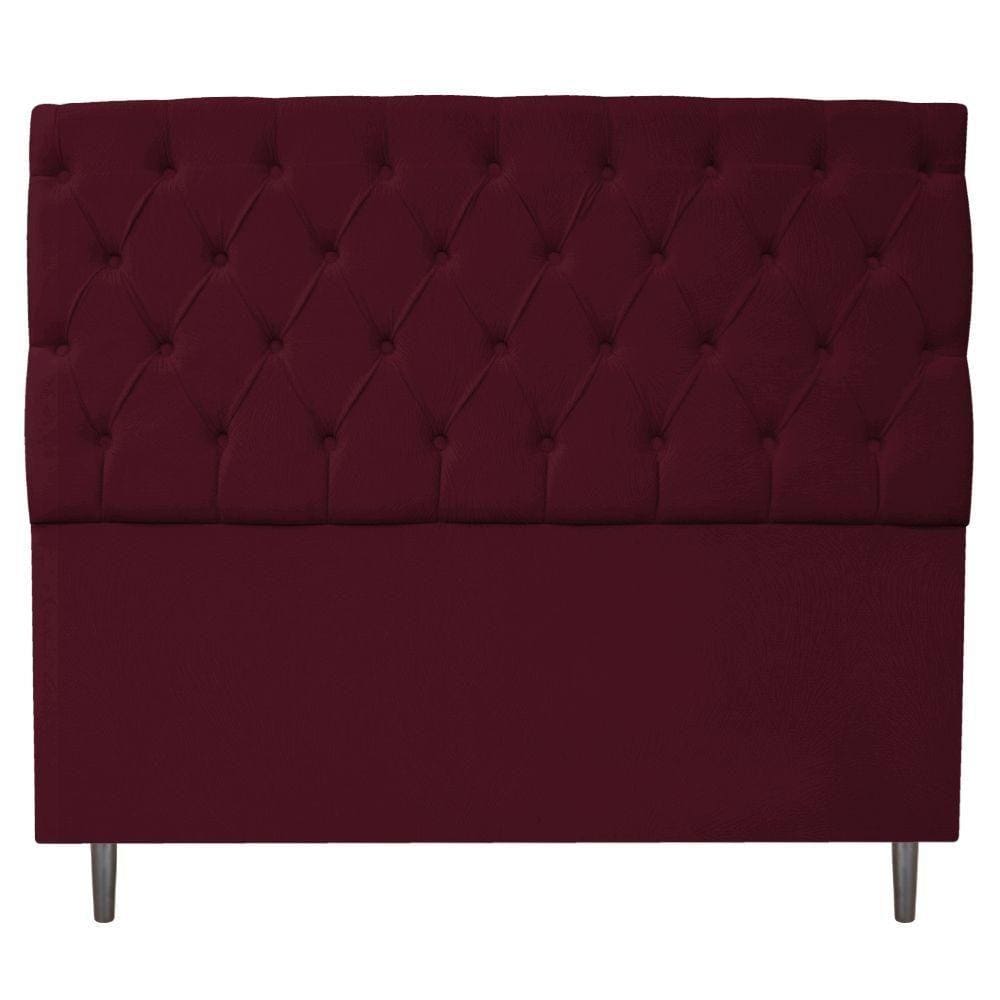 Cabeceira Estofada Liverpool 160cm Queen Suede Bordô