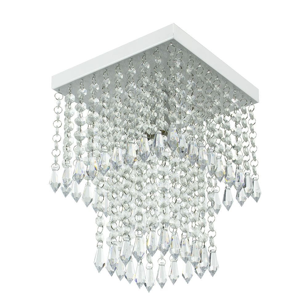 Lustre De Cristal Acrilico Marrycrilic Branco Belissimo!