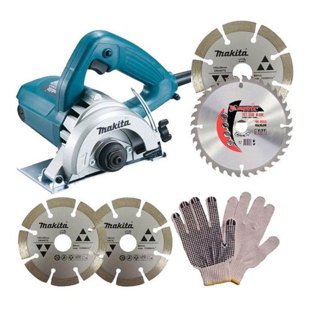 Serra Mármore 4.3/8 1300W 4100Nh3z Makita + 4 Discos + Luva