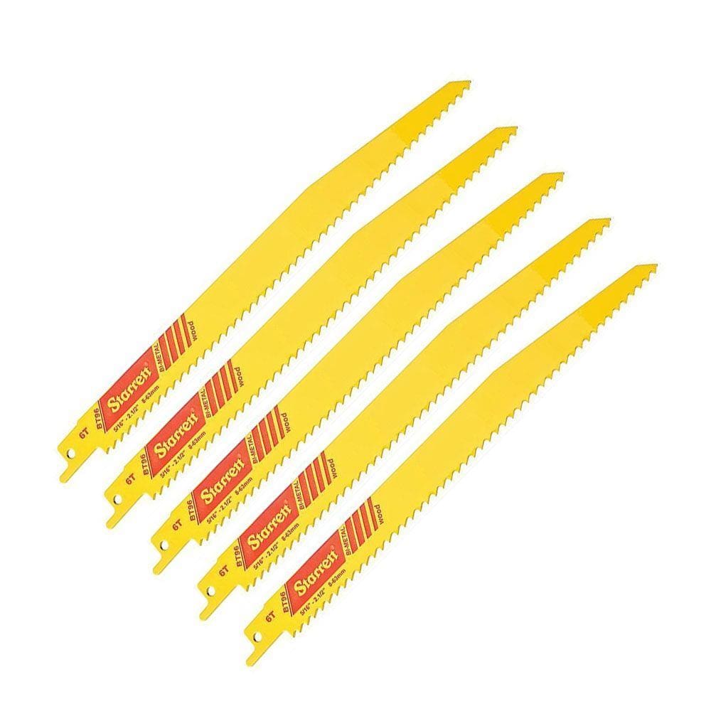 Kit 5 Lâminas Serra Sabre Corte de Madeira 23cm BT96 Starrett