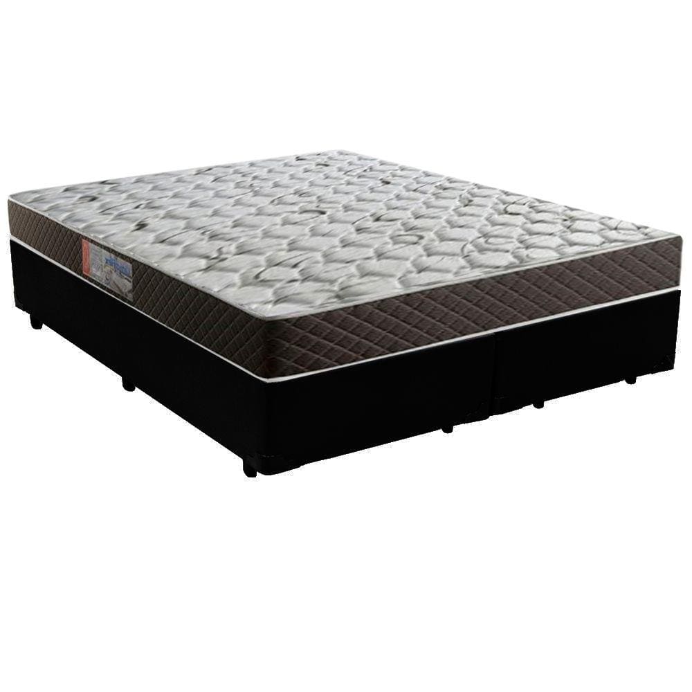 Cama Box Queen Colchão Mola Ensacada Acolchões + Box Sintético 66x158x198