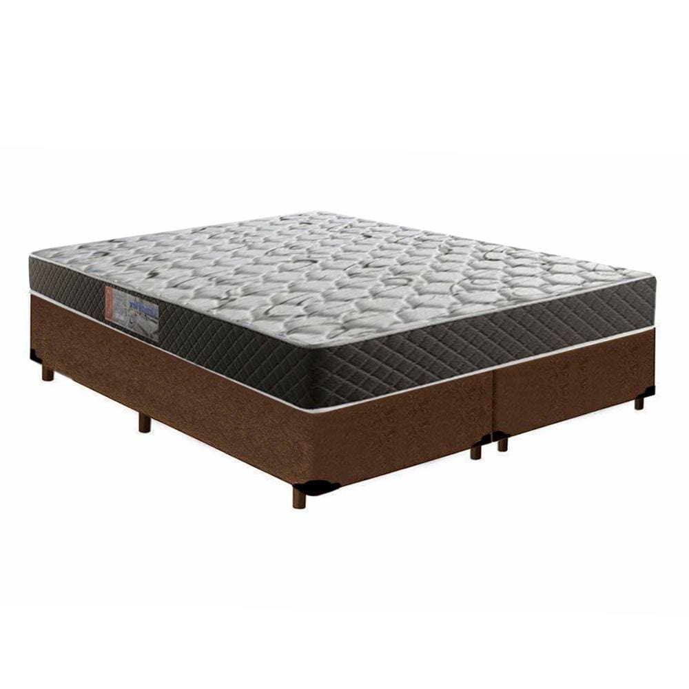 Cama Box Queen Colchão Mola Ensacada Acolchões + Box Suede 68x158x198