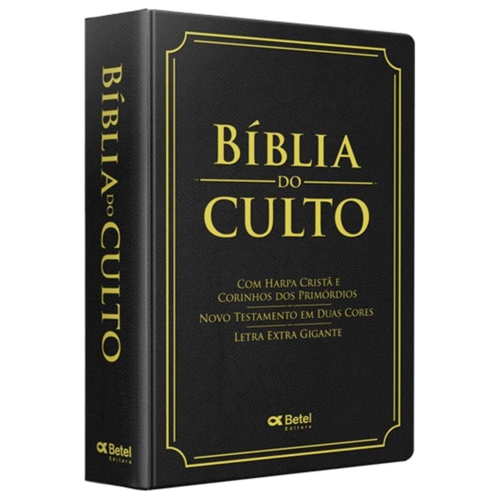 Biblia Do Culto Preta Extra Gigante com Harpa