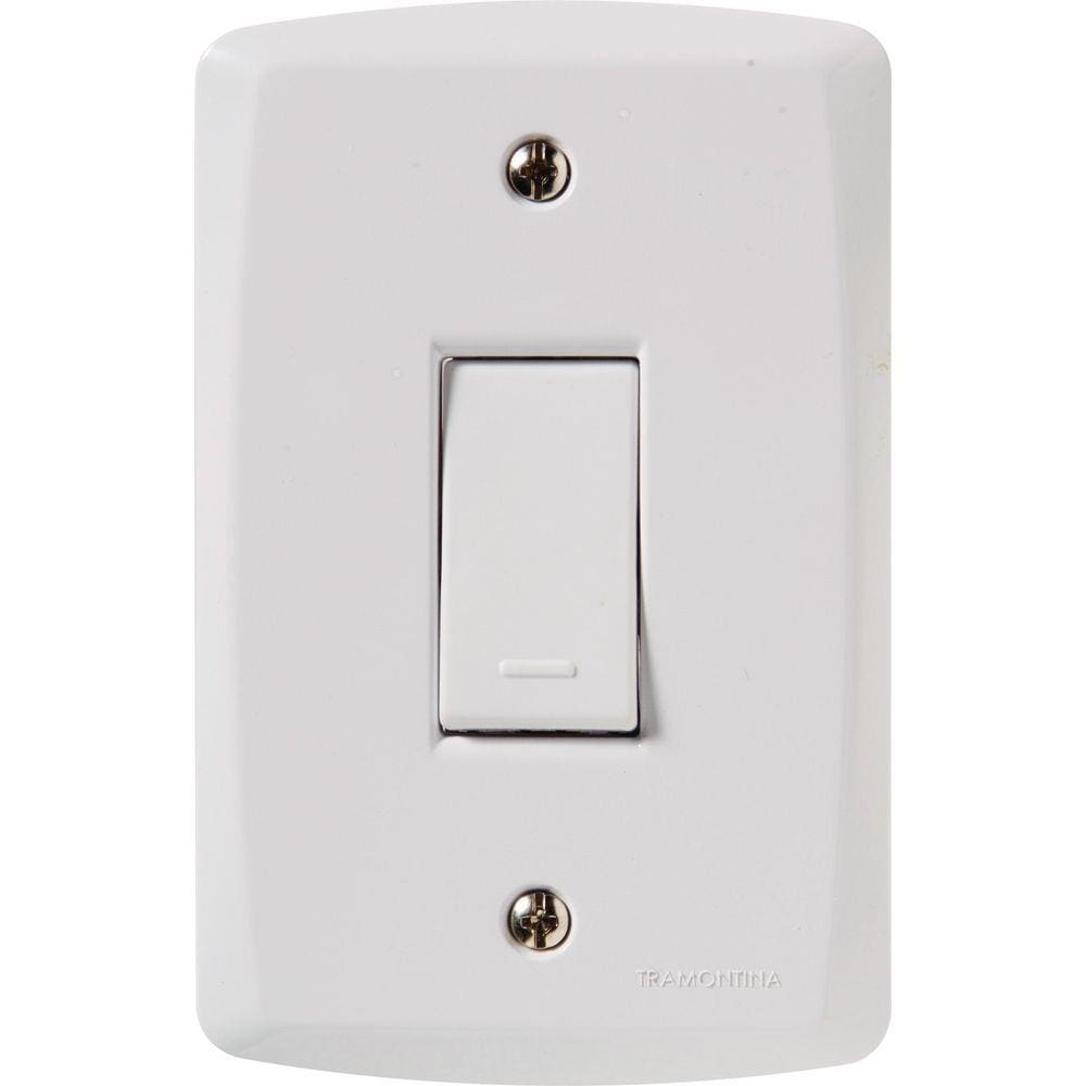 Conjunto 4x2 com 1 Interruptor Simples 10 A 250 V Tramontina Lux2 Branco Tramontina