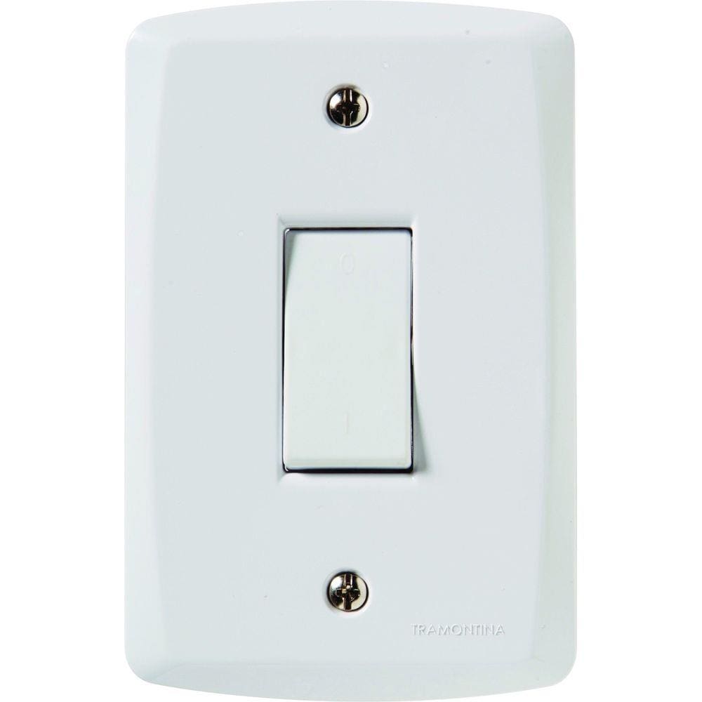 Conjunto 4x2 com 1 Interruptor Bipolar Simples 10 A 250 V Tramontina Lux2 Branco Tramontina