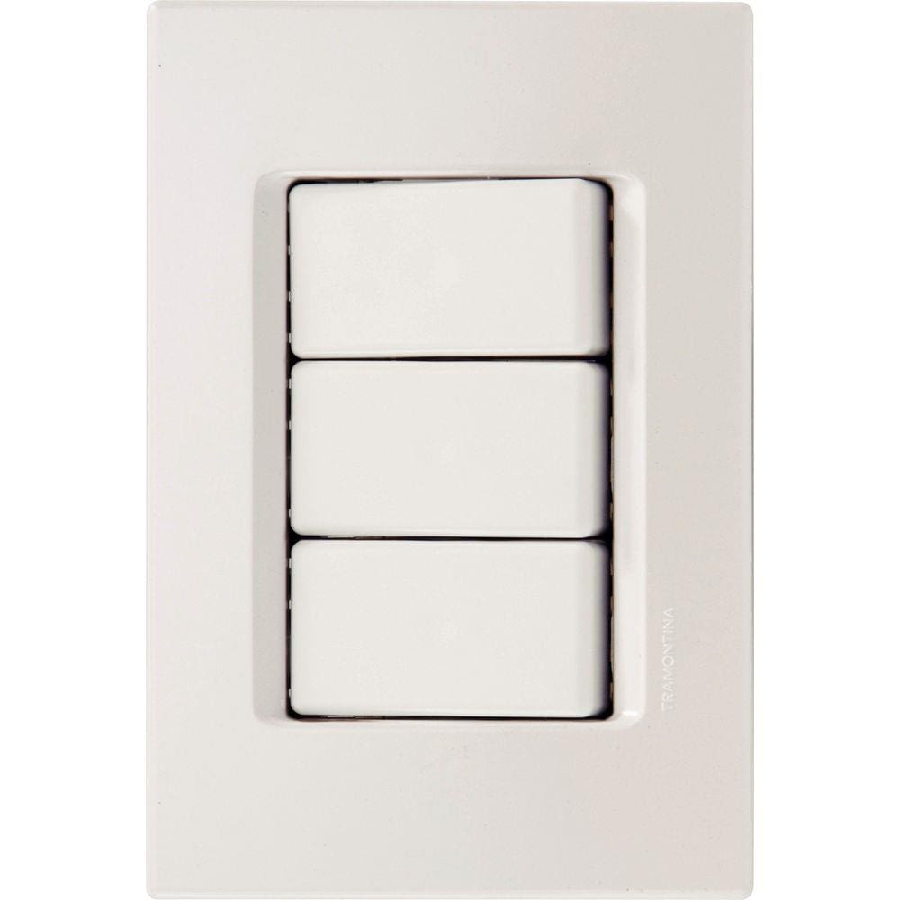 Conjunto 4X2 - 3 interruptores paralelos 10A 250V~ Tramontina