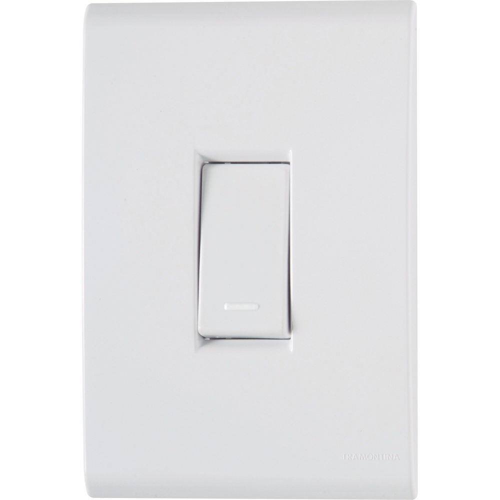 Conjunto 4x2 com 1 Interruptor Simples Tramontina Liz 10 A 250 V Branco Tramontina