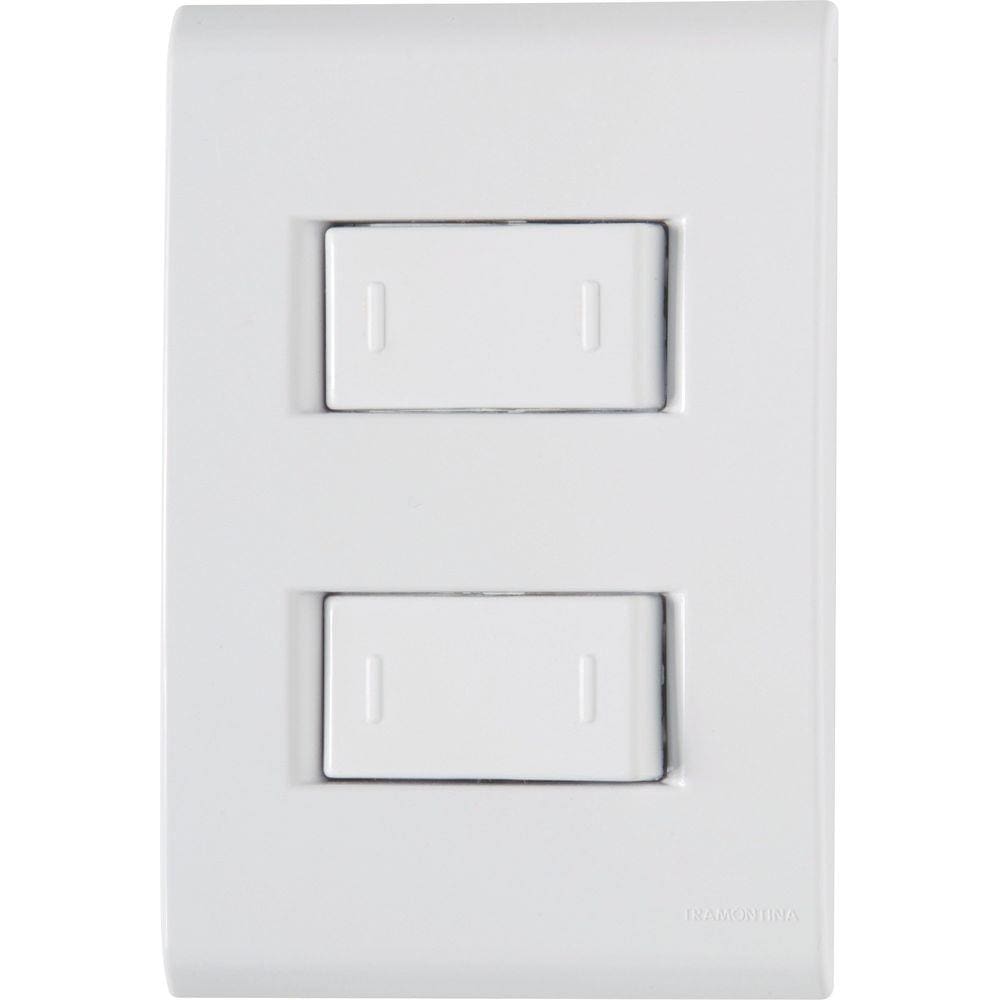Conjunto 4x2 com 2 Interruptores Paralelos Tramontina Liz 10 A 250 V Branco Tramontina