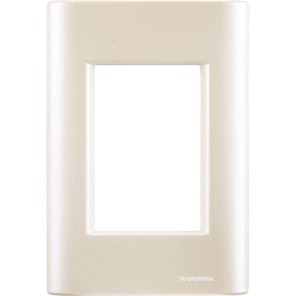 Placa 3 Postos 4x2 Tramontina Giz Pérola Tramontina