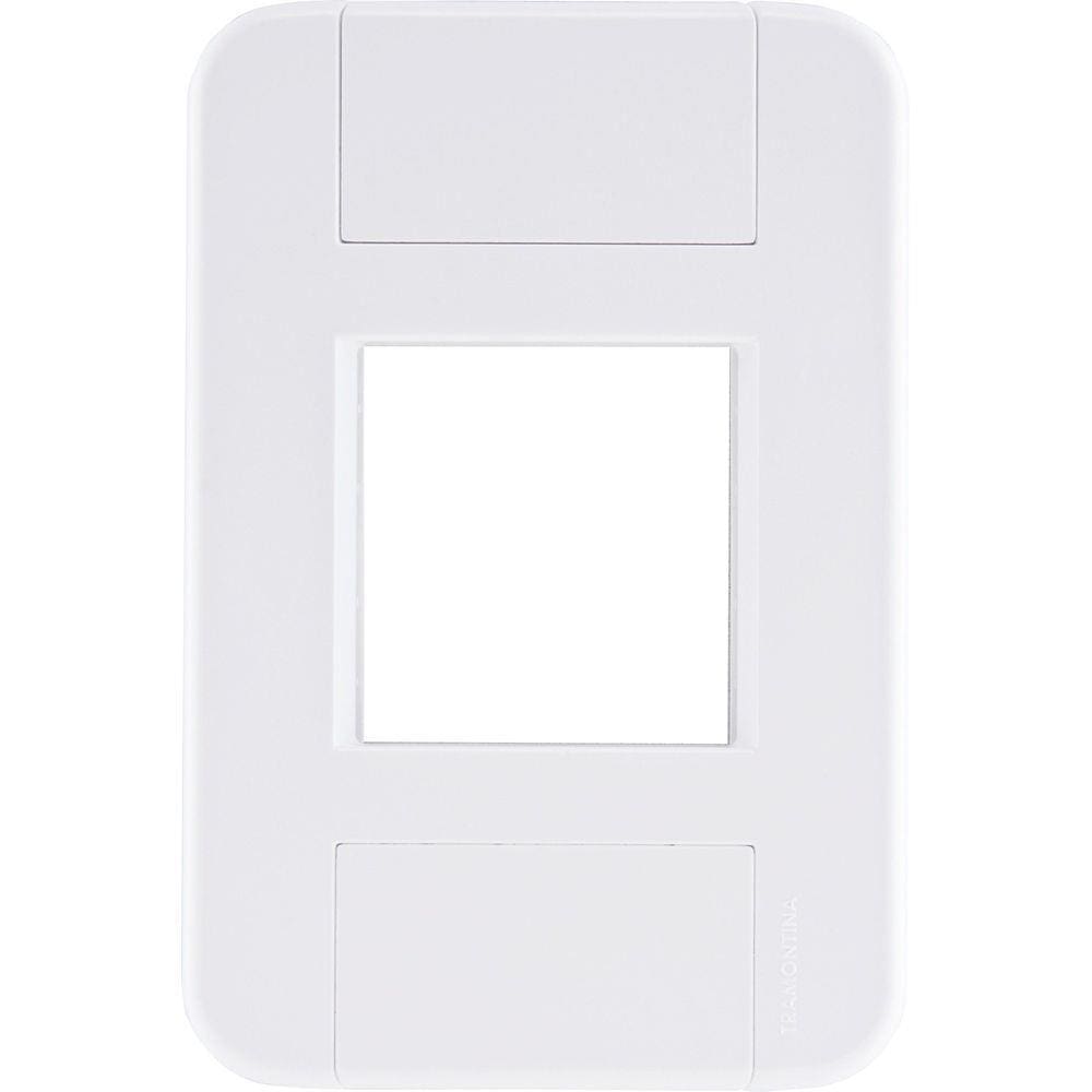 Placa 2 Postos Juntos 4x2 Tramontina Tablet Branca Tramontina