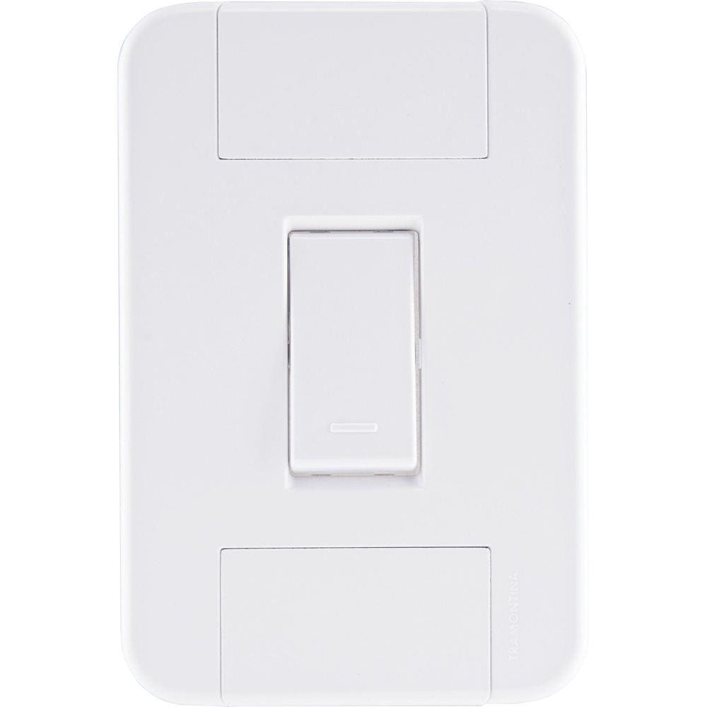 Conjunto 4x2 com 1 Interruptor Simples 10 A 250 V Tramontina Tablet Branco Tramontina