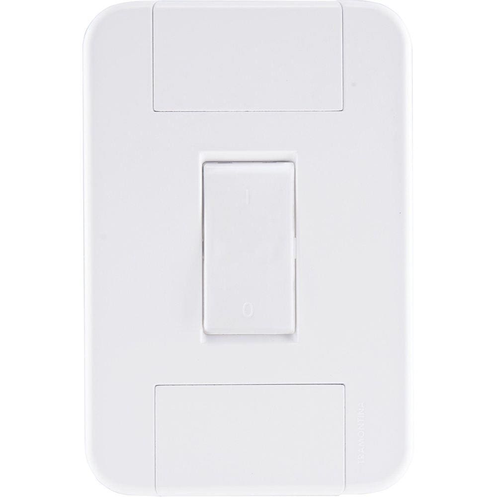 Conjunto 4x2 com 1 Interruptor Bipolar Simples 10 A 250 V Tramontina Tablet Branco Tramontina