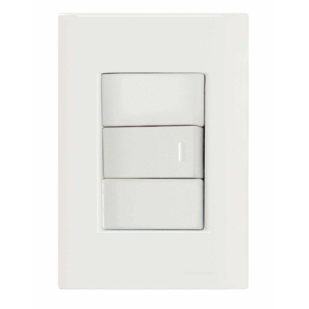 Conjunto 4x2 com 1 Interruptor Bipolar 10 A 250 V Tramontina Giz Branco Tramontina