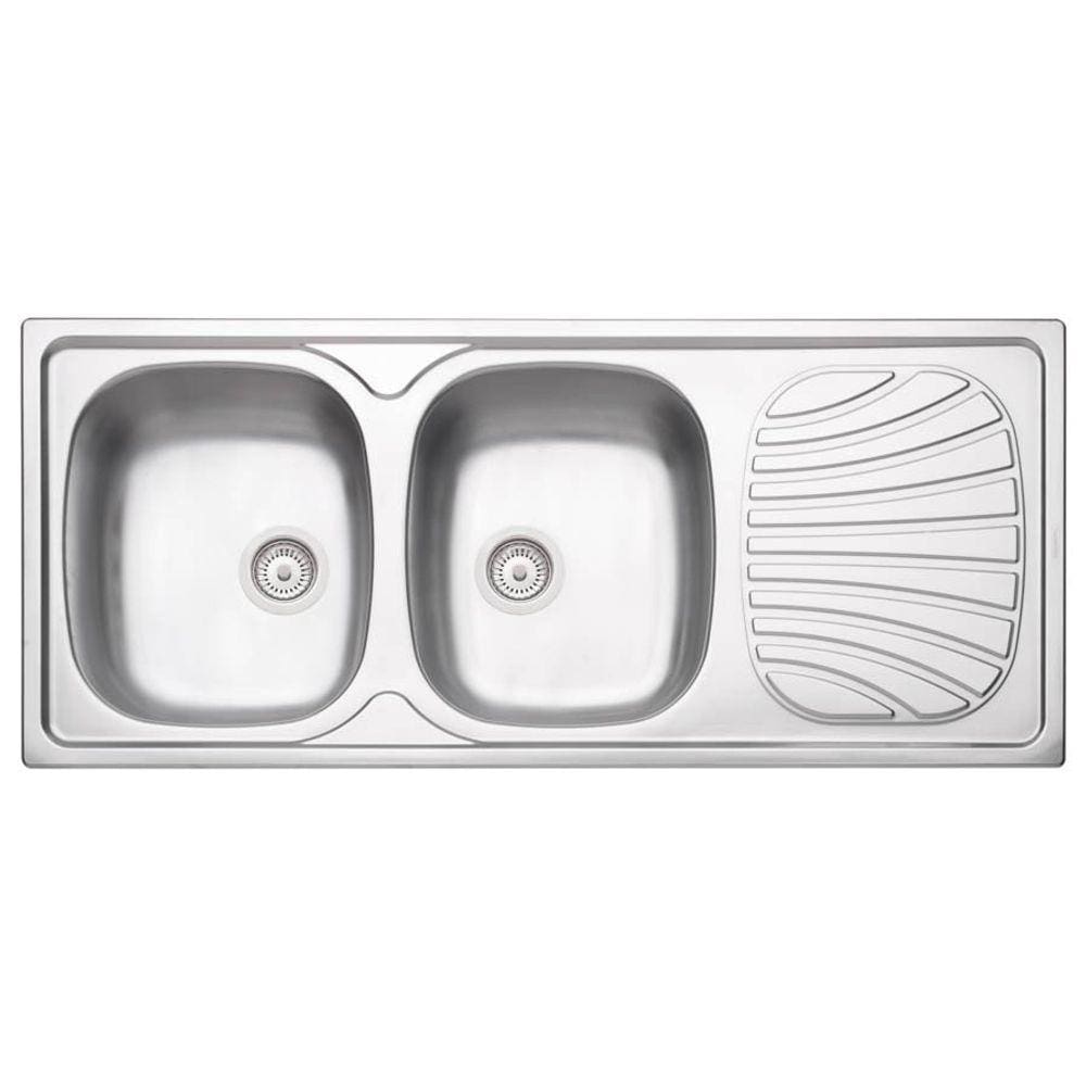 Cuba de Sobrepor Tramontina Alpha Alpha 2C 34 R em Aço Inox com Acabamento Pré Polido 116 x 50 cm Tramontina