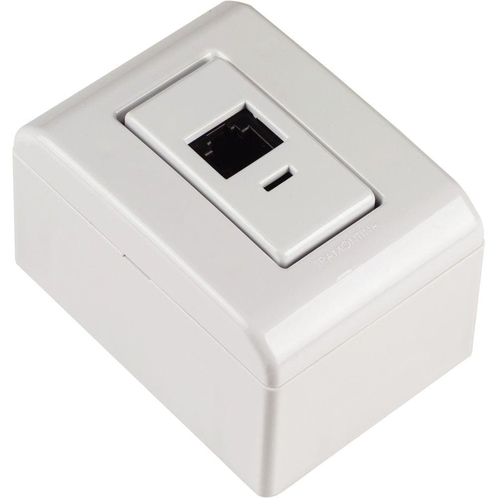 Caixa de Sobrepor com 1 Tomada RJ45 Cat.6 Tramontina LizFlex Branca Tramontina